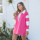  COLOR BLOCK PATTERN OVERSIZED SWEATSHIRT