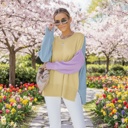  COLOR BLOCK DROPPED SHOULDER SWEATER