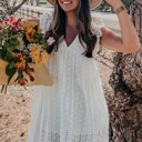 Small Ivory Eyelet Pocketed Dress