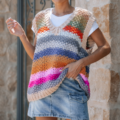 Multicolor Sweater Vest
