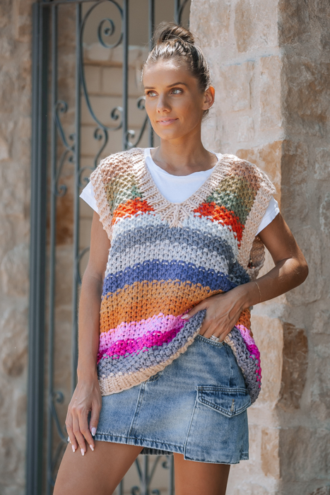 Multicolor Sweater Vest