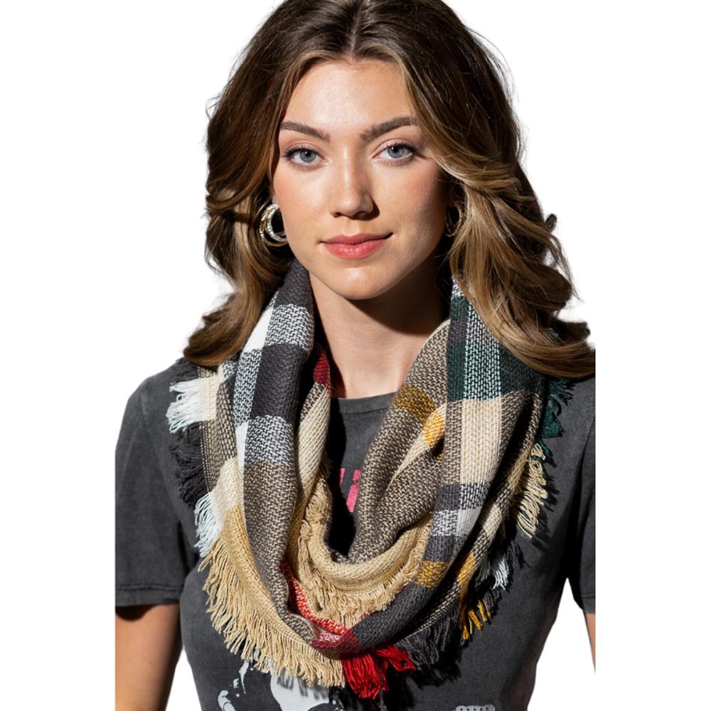 Classic Woven Plaid Infinity Scarf