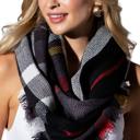 Black Plaid Classic Woven Plaid Infinity Scarf