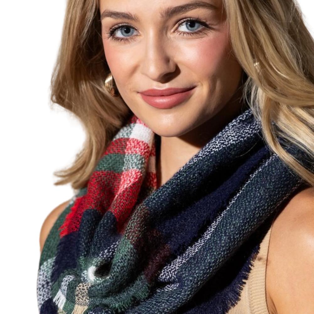 Classic Woven Plaid Infinity Scarf