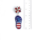  Patriotic Flip Flop Earrings – Red, White & Blue Beaded Summer Jewelry | Patriotic Bow Earrings | Patriotic Statement Earrings | USA Themed Earrings | July 4th Earrings | Red White & Blue Earrings 