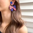  Patriotic Bow Earrings | Patriotic Statement Earrings | USA Themed Earrings | July 4th Earrings | Red White & Blue Earrings | Patriotic Theme Seed Bead Earrings | America Theme Earrings