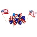  Patriotic Bow Earrings | Patriotic Statement Earrings | USA Themed Earrings | July 4th Earrings | Red White & Blue Earrings | Patriotic Theme Seed Bead Earrings | America Theme Earrings