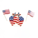  Patriotic Heart Beaded Earrings | Patriotic Bow Earrings | Patriotic Statement Earrings | USA Themed Earrings | July 4th Earrings | Red White & Blue Earrings | America Heart Earrings