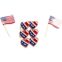  Patriotic Stacked Heart Earrings | Patriotic Bow Earrings | Patriotic Statement Earrings | USA Themed Earrings | July 4th Earrings | Red White & Blue Earrings | Patriotic Theme Jewelry
