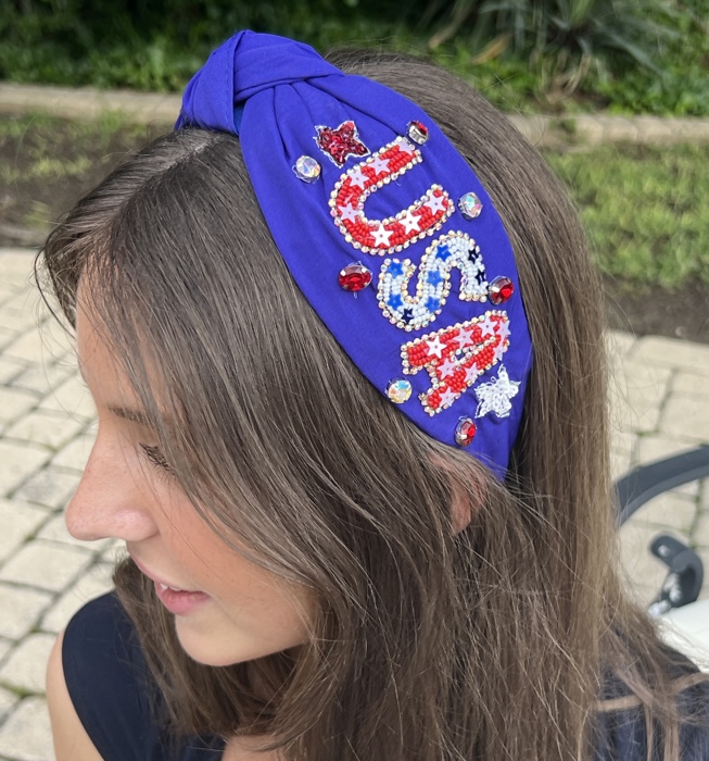 Patriotic USA Headbands | Patriotic Hair Accessories | Patriotic Fashion Accessories | USA Themed Accessories | July 4th Headband | Red White & Blue Headband | Patriotic Theme Gifts | USA Headbands