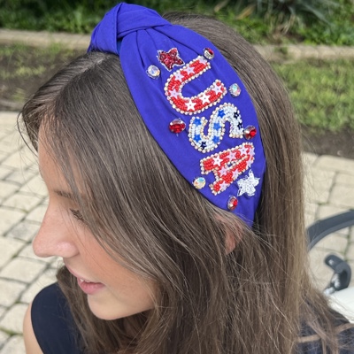 Patriotic USA Headbands | Patriotic Hair Accessories | Patriotic Fashion Accessories | USA Themed Accessories | July 4th Headband | Red White & Blue Headband | Patriotic Theme Gifts | USA Headbands
