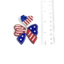  Patriotic Bow Earrings | Patriotic Statement Earrings | USA Themed Earrings | July 4th Earrings | Red White & Blue Earrings | Patriotic Theme Seed Bead Earrings | America Theme Earrings