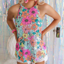  Daisy Floral Halter Tank