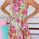 Small Red Multi Daisy Floral Dress