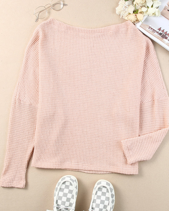 Campbell Oversized Waffle Top| S-2XL