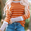 Rust XL Blair Ribbed Top| S-XL