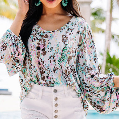 Botanical Print Blouse| S-XL