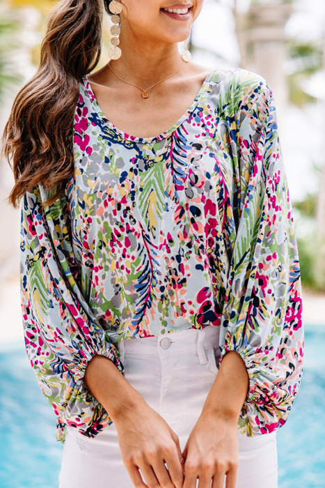 Botanical Print Blouse| S-XL