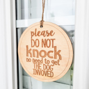  Do Not Ring Doorbell Wooden Sign