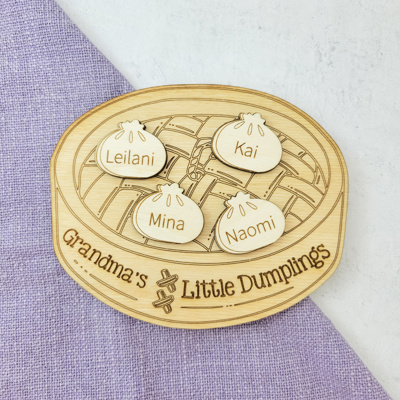 Grandkids Magnet, Wood Family Magnet, Grandma's Little Dumplings