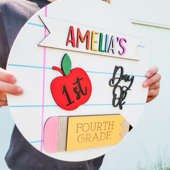 Personalized Back to School Sign, Interchangeable Back to School Sign, First Day of School Photo Prop