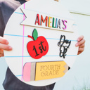  Personalized Back to School Sign, Interchangeable Back to School Sign, First Day of School Photo Prop