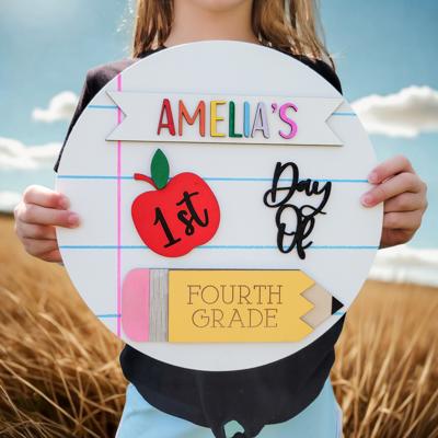 Personalized Back to School Sign, Interchangeable Back to School Sign, First Day of School Photo Prop