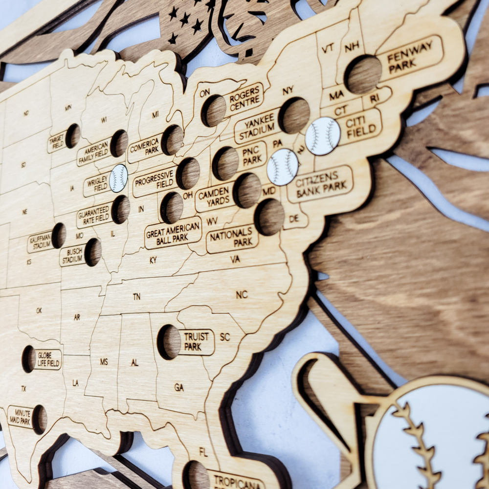 Baseball Stadium Checklist Map