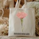   Personalized Birth Month Flower Tote Bag