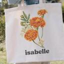   Personalized Birth Month Flower Tote Bag