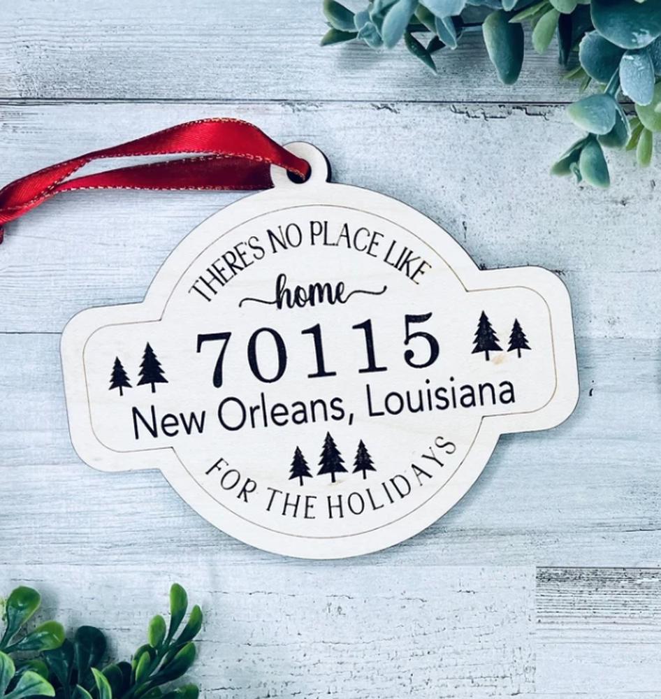 Zip Code Personalized Christmas Ornament