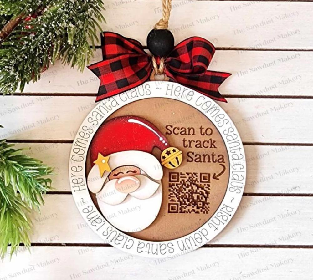 DIY Santa Tracker QR Code Ornament