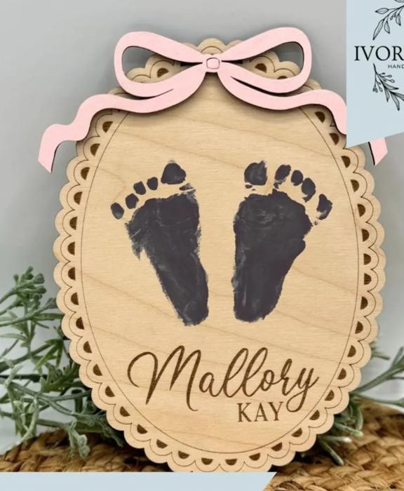 Personalized Wooden Baby Footprint Keepsake – Cherish Forever!