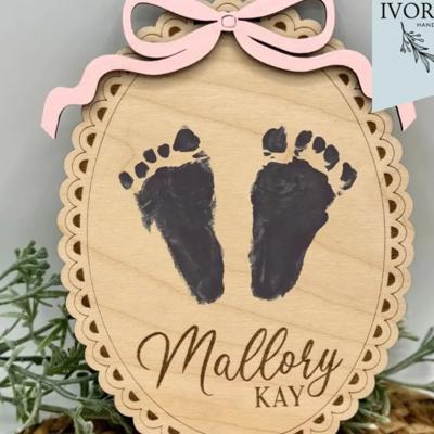 Personalized Wooden Baby Footprint Keepsake – Cherish Forever!