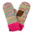 ADULT Yellow/Turquoise/Hot Pink/Indi Pink C.C® Crafted Multi Color Mittens by Truly Contagious