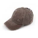 Brown C.C® Cotton Ponytail Criss Cross Caps by Truly Contagious