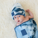 Newborn - 12 Month | Navy & Pale Blue C.C® Beanie Kids Tie Dye Hats -Two Sizes - Newborn - 9 Months and Ages 1-5 - by Truly Contagious