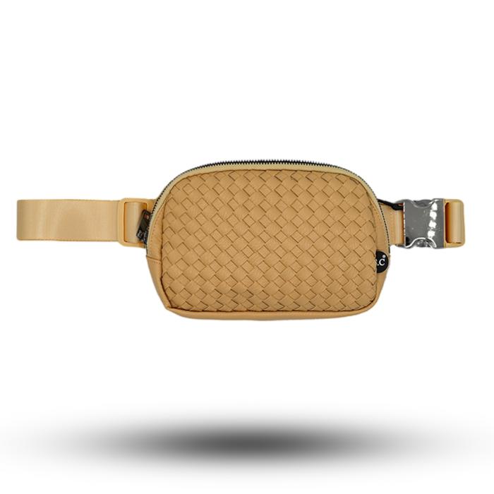 C.C® Vegan Leather Woven Fanny Pack By Truly Contagious