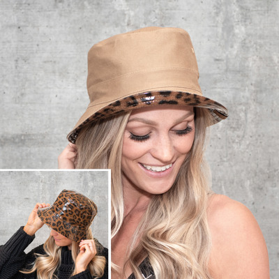 C.C® Leopard Bucket Hat, Reversible by Truly Contagious
