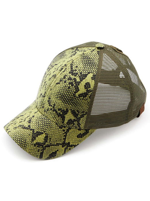 C.C® Popular Pattern Messy Bun Pony Cap Trucker Hats by Truly Contagious