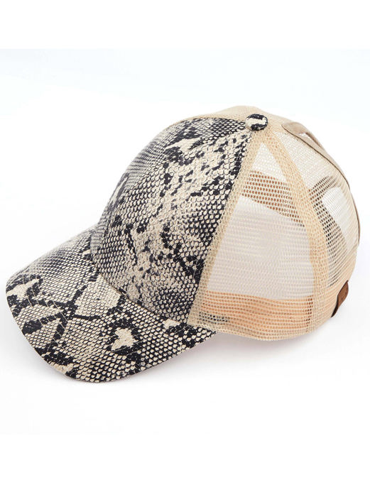 C.C® Popular Pattern Messy Bun Pony Cap Trucker Hats by Truly Contagious