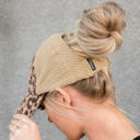 Dusty Rose C.C® Cap Leopard Ponytail Women Hats by Truly Contagious