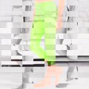 Neon Lime - Pant Size 0-8 Capri Leggings | Casual and Workout ( Sofra - Mopas - New Mix - Kathy - Colorful - Anita )