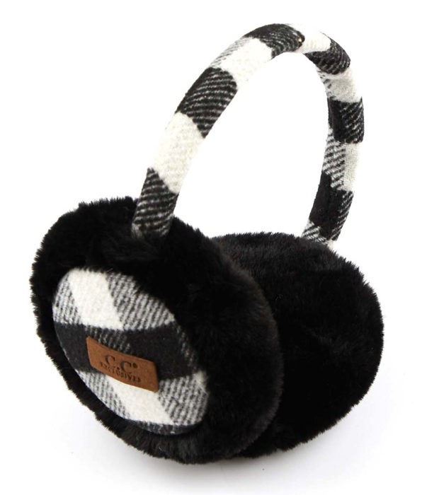 C.C® Buffalo Plaid Adjustable Earmuffs by Truly Contagious