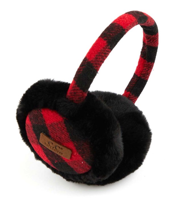 C.C® Buffalo Plaid Adjustable Earmuffs by Truly Contagious
