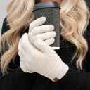 Beige C.C® Chenille Women Unisex Touchscreen Gloves by Truly Contagious