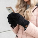 Black C.C® Chenille Women Unisex Touchscreen Gloves by Truly Contagious