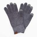 Light Melange Grey C.C® Chenille Women Unisex Touchscreen Gloves by Truly Contagious