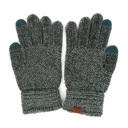 Teal Grey C.C® Chenille Women Unisex Touchscreen Gloves by Truly Contagious