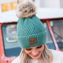  C.C® Beanie Criss-Cross Thick Pom Hats by Truly Contagious